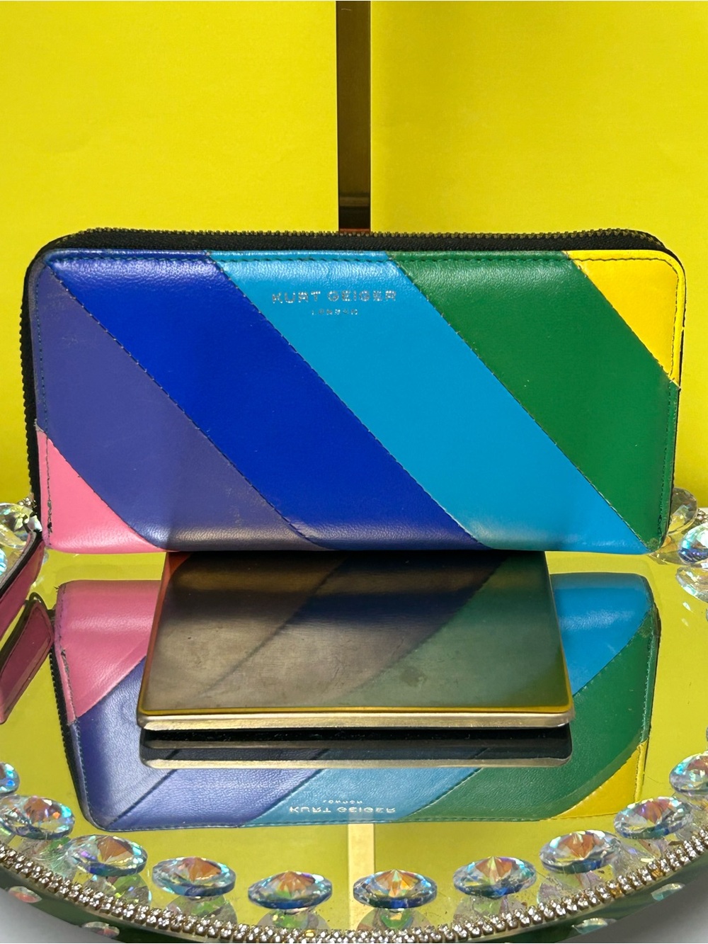 Kurt Geiger Colorblock Zip-Around Wallet - Multicolor Approx. 8x4